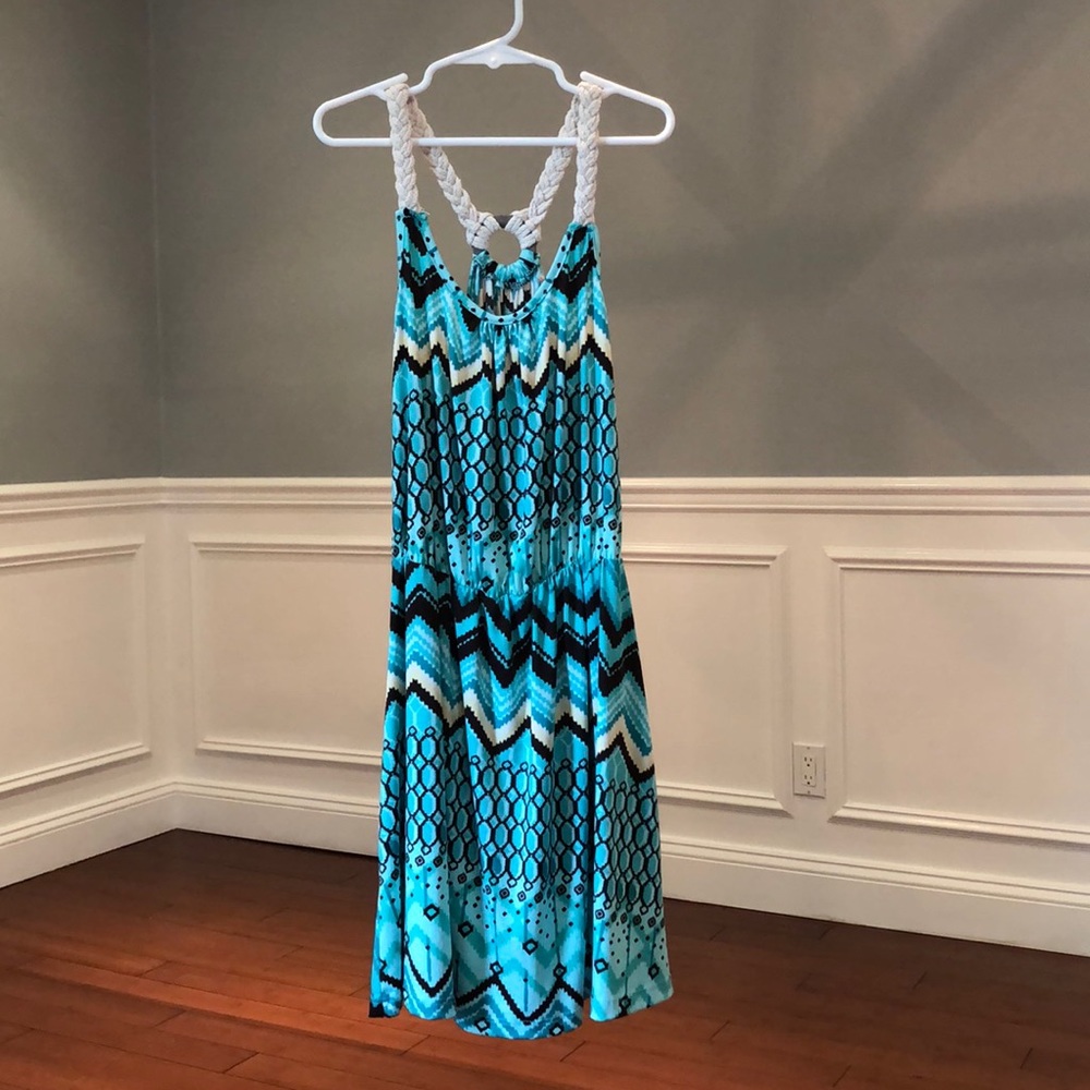 Vintage Havana Girls Turquoise Tank Dress L 10-11